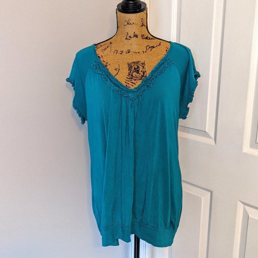 Willi Smith Ruffle trim blouse